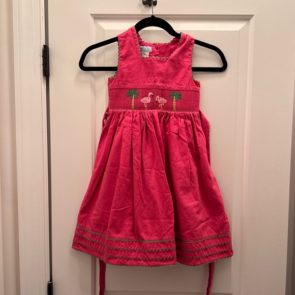 Karla Lacayo Pour VIVE LE FETE Girls Flamingo Dress Shocked - Picture 1 of 8